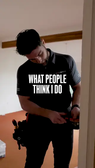 A Sorted Electrical electrician on site, captioned what people think I do.